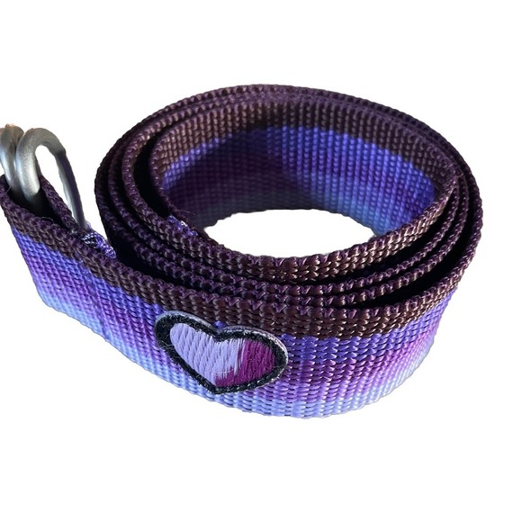 Vintage 80s Canvas Belts And Rubber Belt Metal Buckle 36-41 Inches Sz S Lot Of 3 - Picture 2 of 4